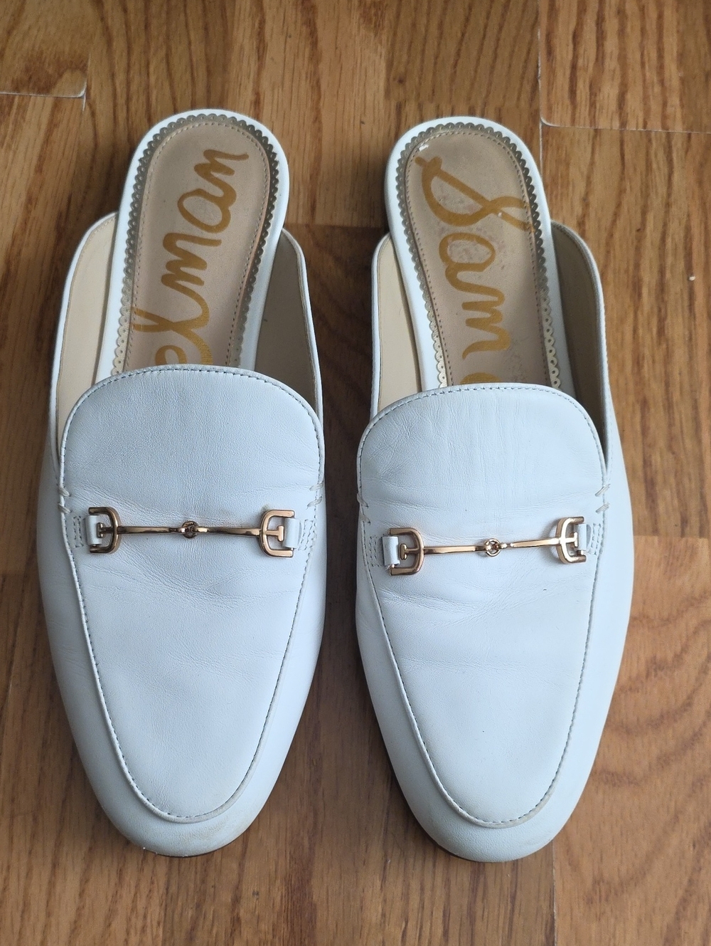 Sam Edelman Linnie Mules, white leather size 10